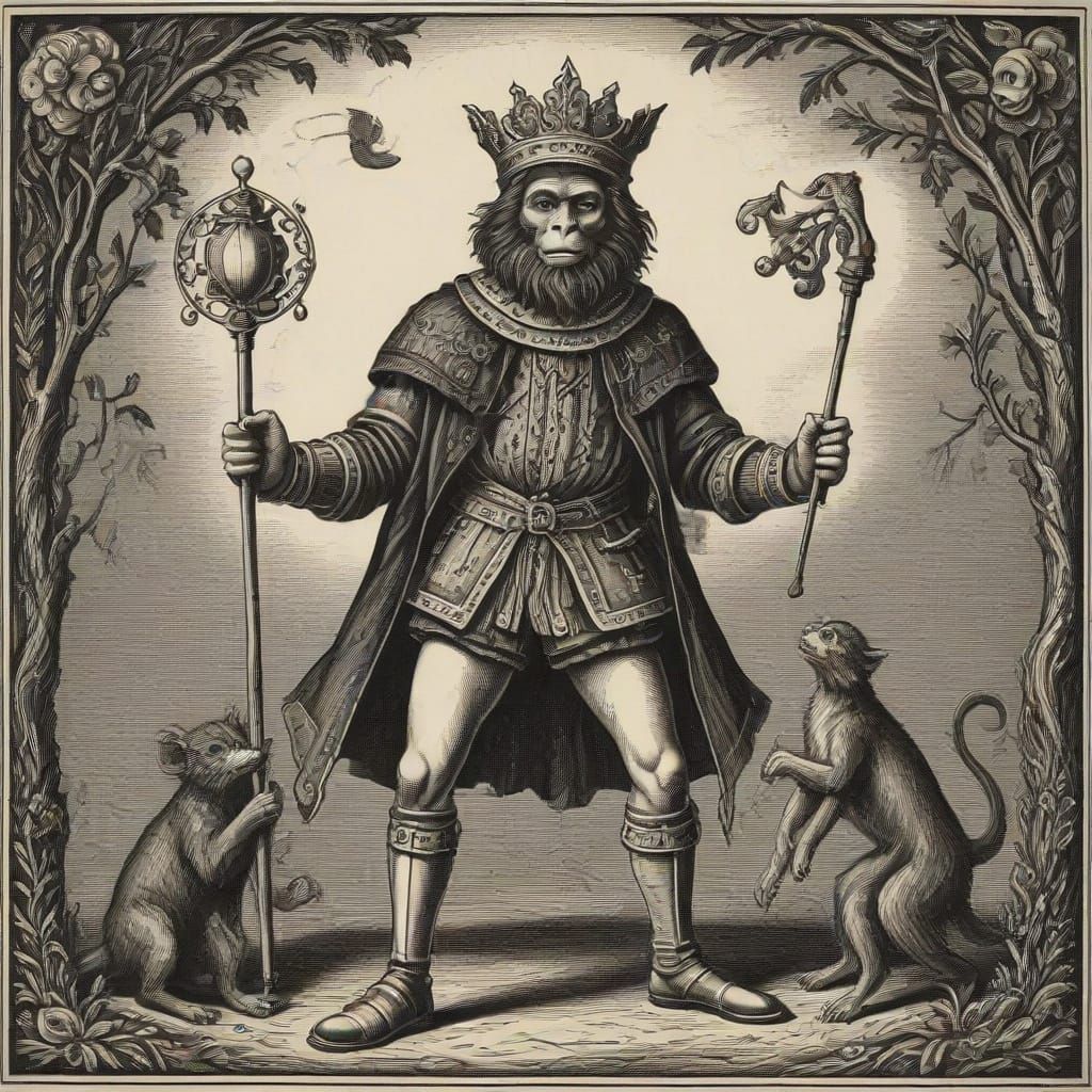 The Mischievous Jester in Medieval Attire