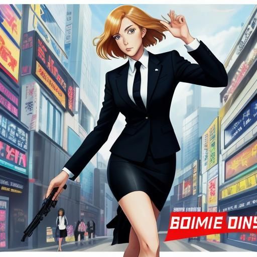 James Bond's Daughter in Anime Style Moving Poster