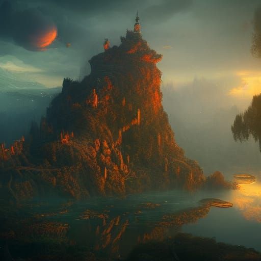 Fantastical Dreamland Concept Art in Deep Color