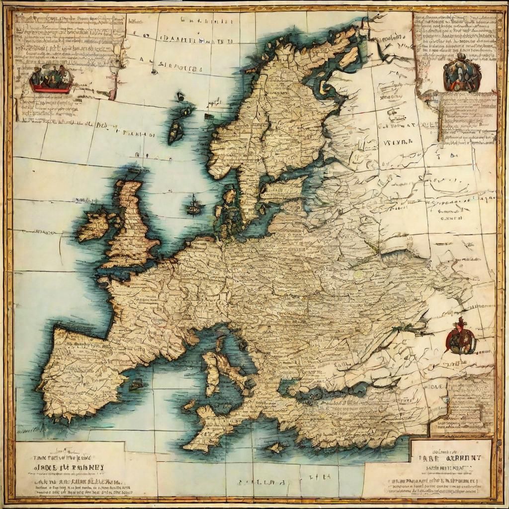 Antique Map of Britain in Oil Painting Style