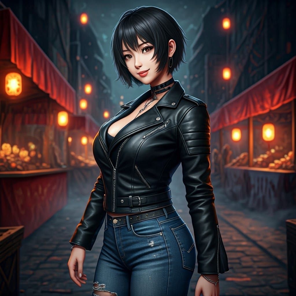 Mystical Market: 3D Anime Art in the Style of Genshin Impact