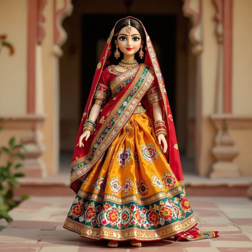 Mother Doll in Vibrant Indian Attire