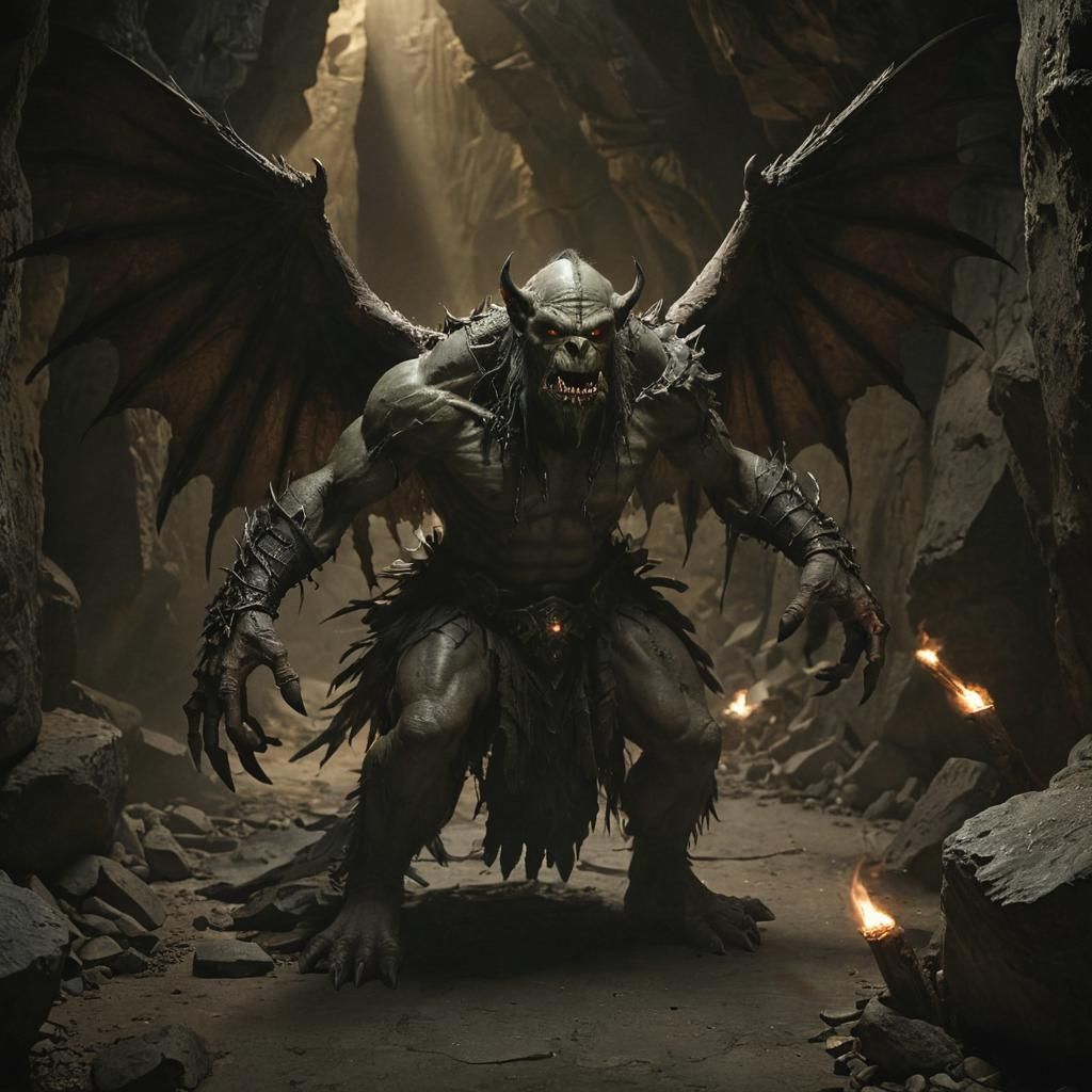 Dark Fantasy Orc Wizard Casting Magic