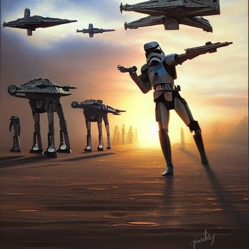 Star Wars Scene as Oil Painting