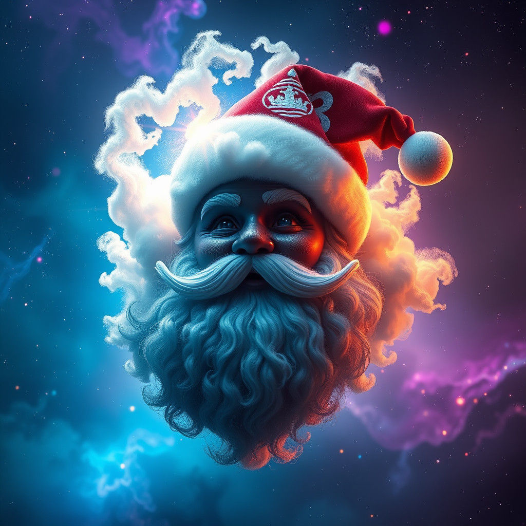 Santa Claus Nebula in Hyper-Realistic Style