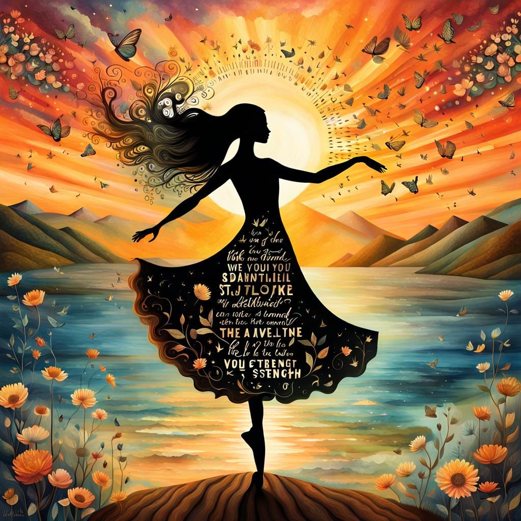 Inspirational Digital Collage of Self-Improvement in 8K