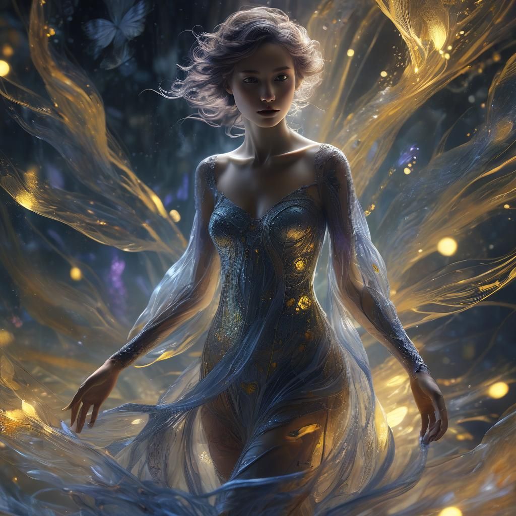 Ethereal Translucent Figure in Dreamlike Digital Painting