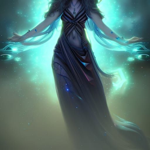 Dark Fantasy Sorceress: Hyperdetailed Digital Art