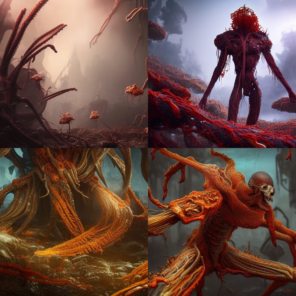 Cordyceps Infected Human: Detailed Matte Painting