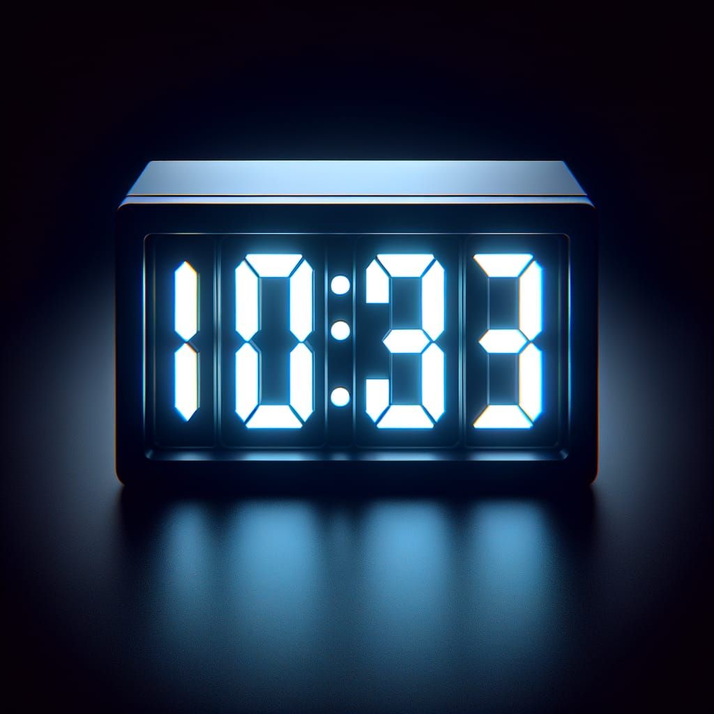 Digital Clock Displays Time as 10:33