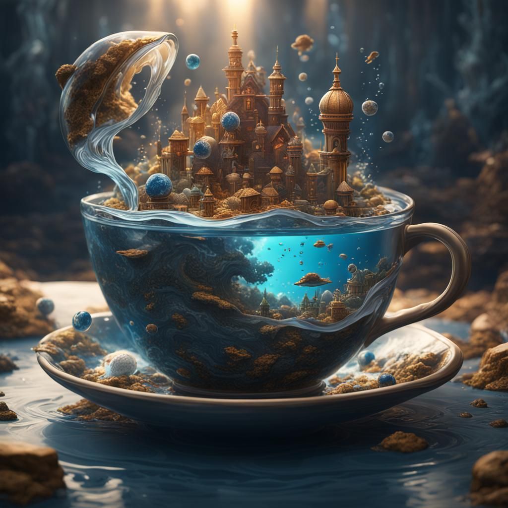 World in a Cup: Detailed Fantasy Art