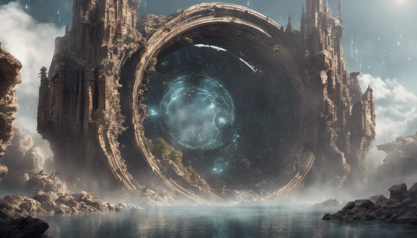 Sci-Fi Portal Ruins with Digital VFX