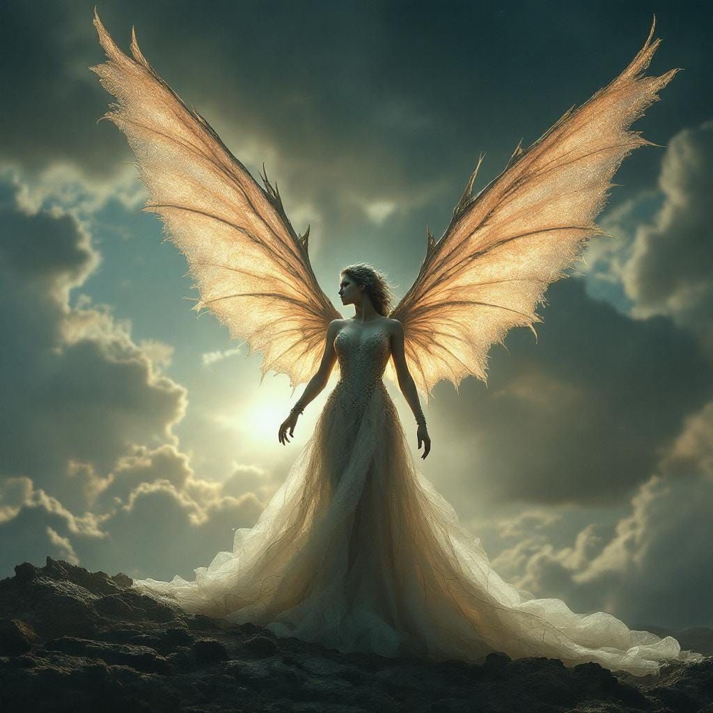 Godzilla Fairy Hero in Dramatic Skies