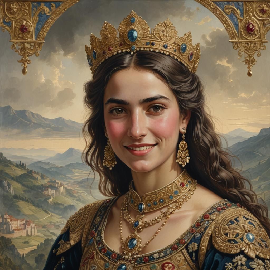 Lusitanian Queen in Pre-Romanesque Portrait