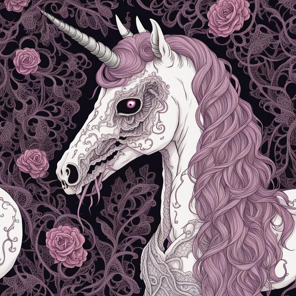 Dead Unicorn Adorned with Lace