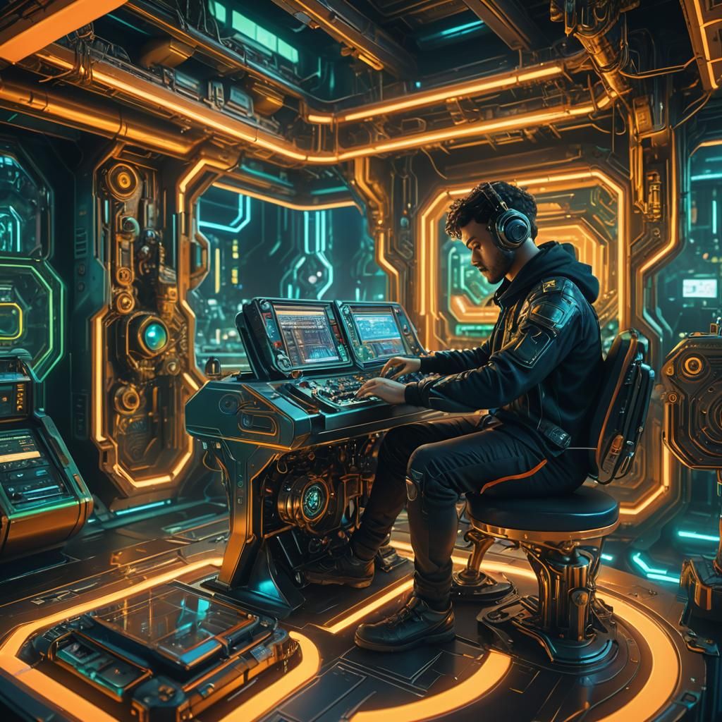 AI musician creating AI music