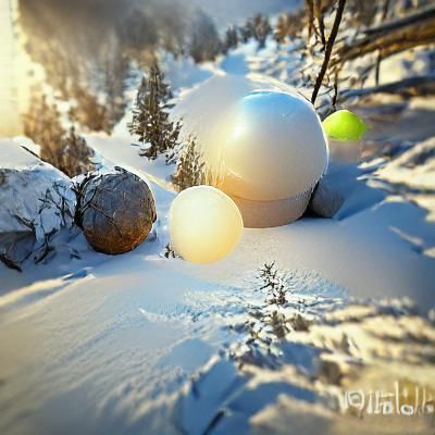 Snowball Digital Illustration in 8k HDR VRay CryEngine