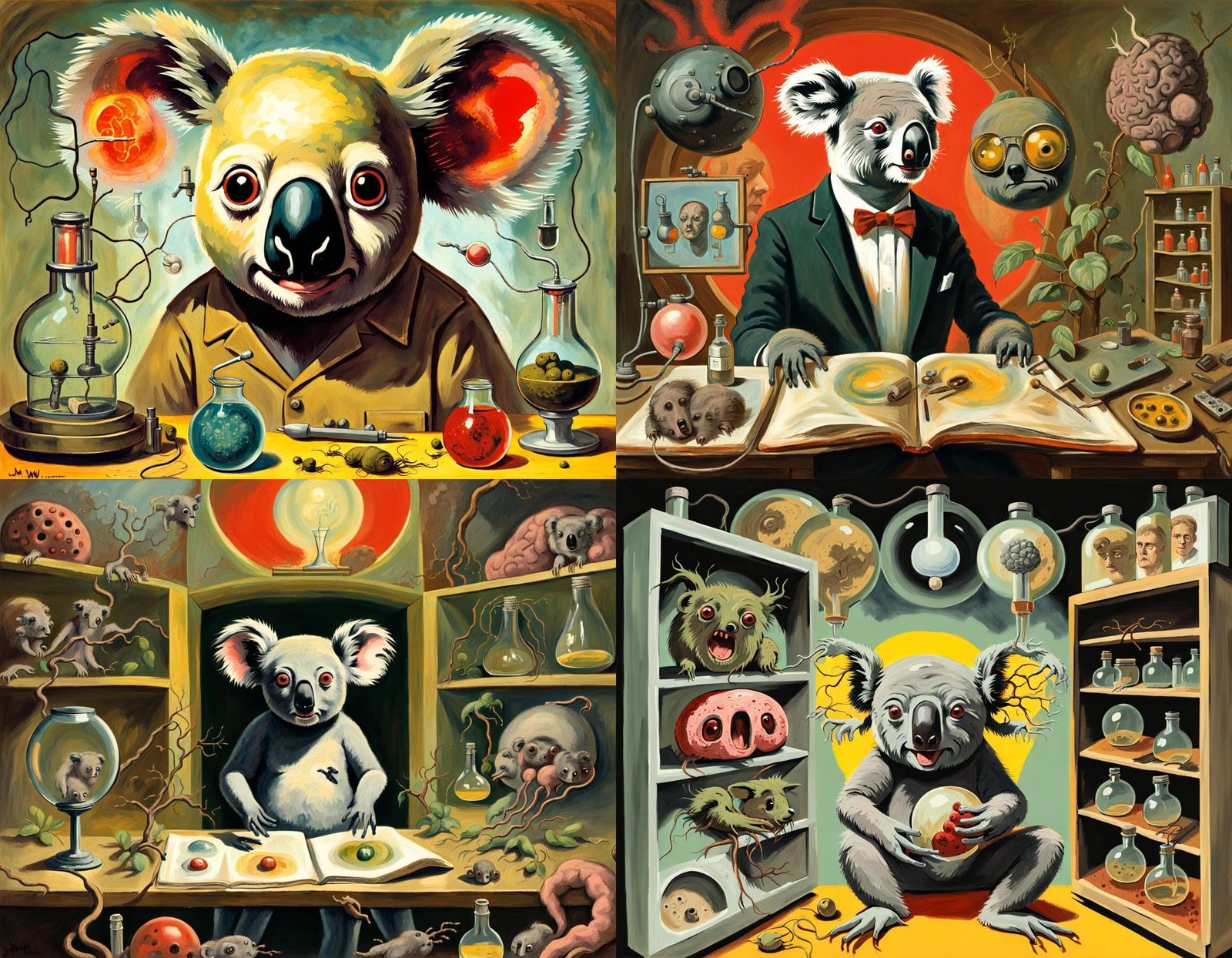 Horrific Mutant Koala Zygote in Ladybird Style