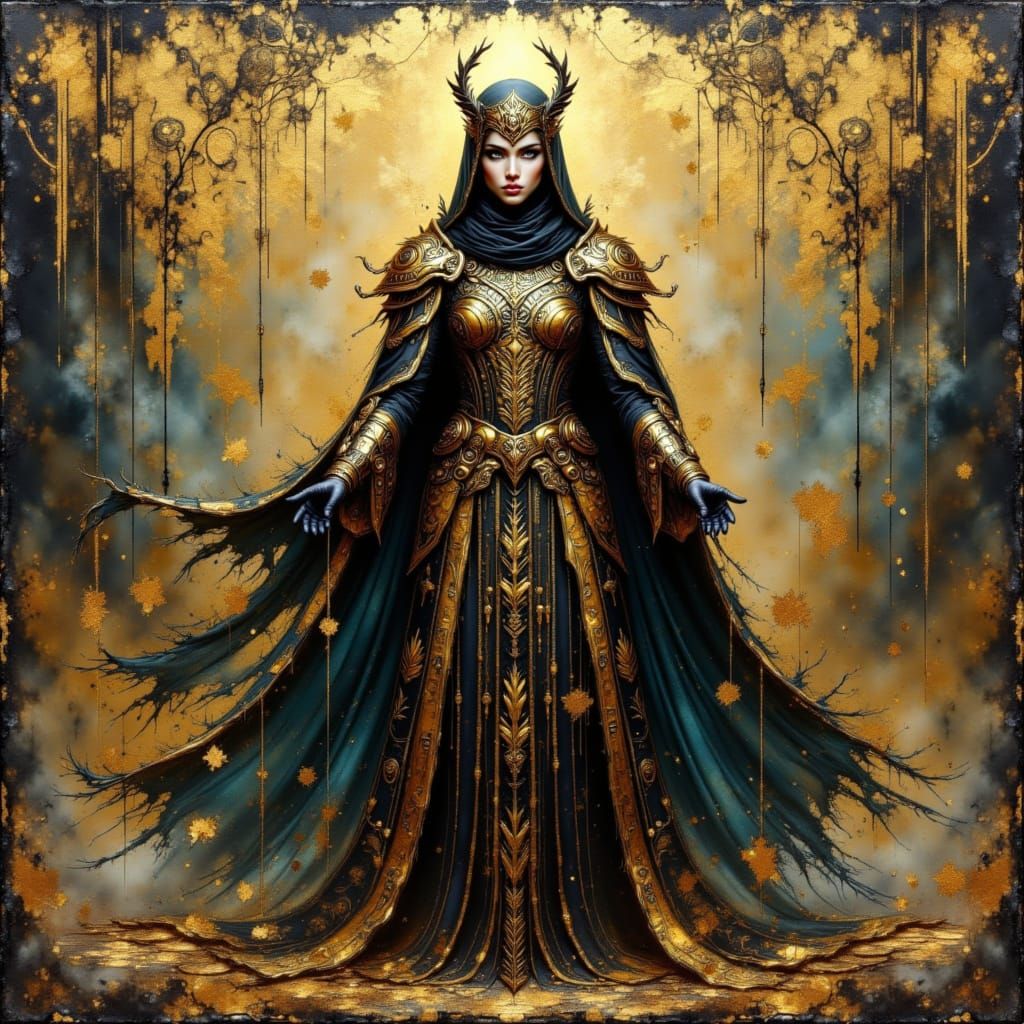 Magnificent Lord in Fantasy Costume with Metallic Accents
