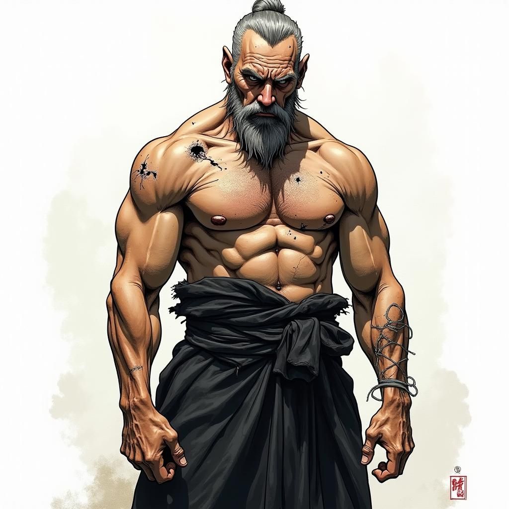 Wounded Warrior in Detailed Comic Book Style