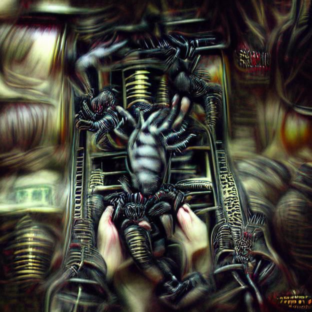 Eldritch Biomechanical Scorpion Centipede Machine