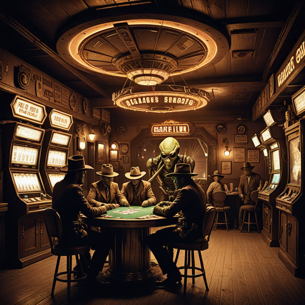 Gritty Retro-Futuristic Aliens in a Wild West Saloon