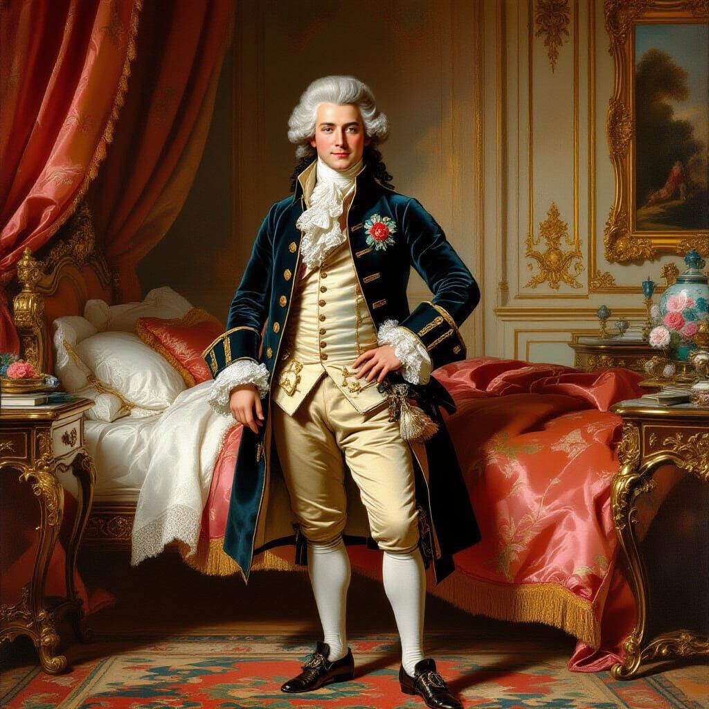 An 18th-Century Nobleman in Rococo Style