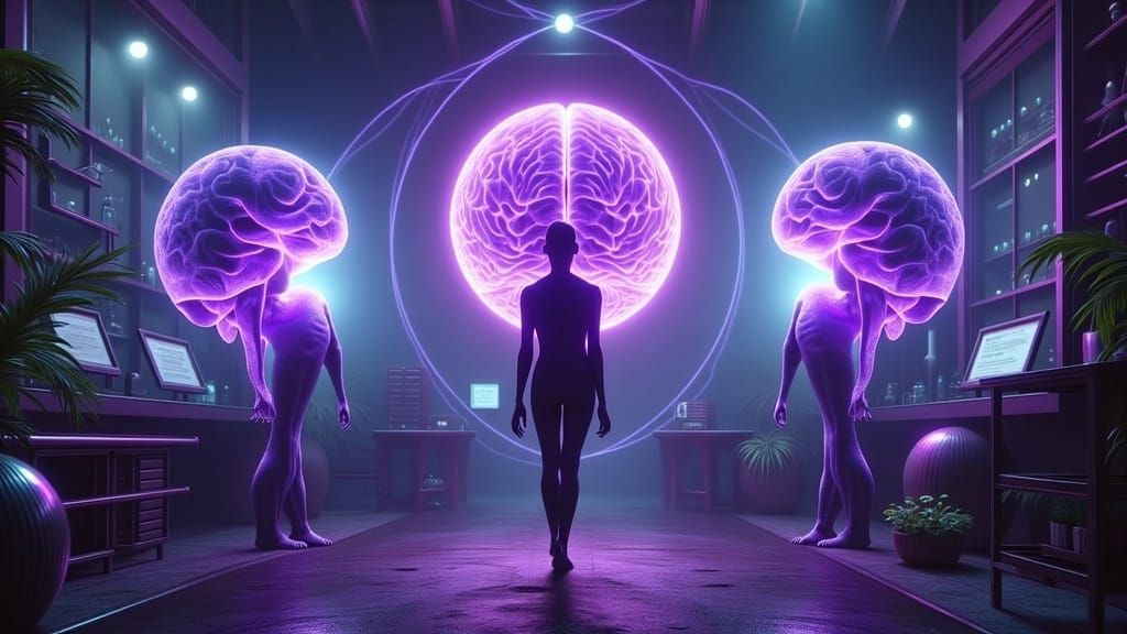 Mystical Bio-Mechanical Entity Suspended in Cosmic Lab