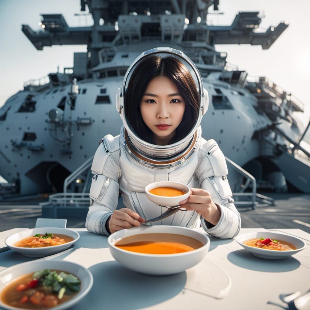 Astronaut Enjoys Meal After Landing