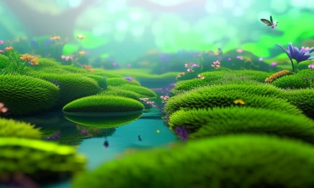 Fantasy Garden with Butterflies: Digital Matte Painting