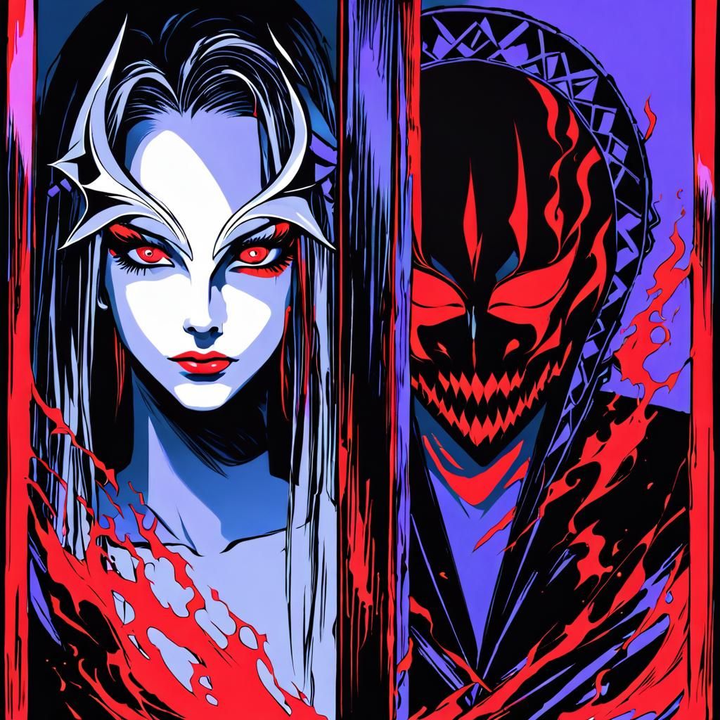 Masked Face Reflecting Inner Turmoil