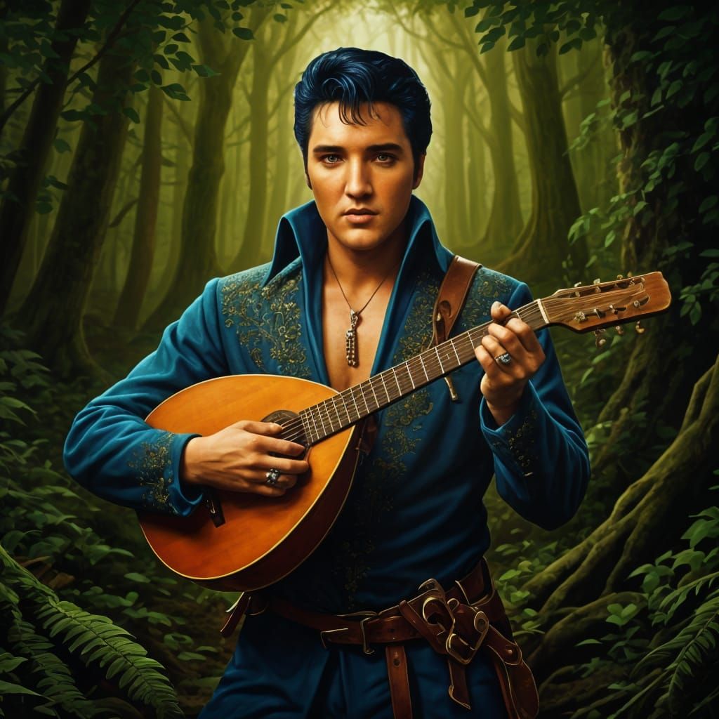 Brilliant Biophilic Art Elvis Presley medieval forest  Bard ...