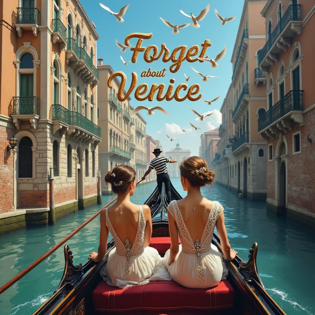 Gondola Ride Under Bird-Shaped Message