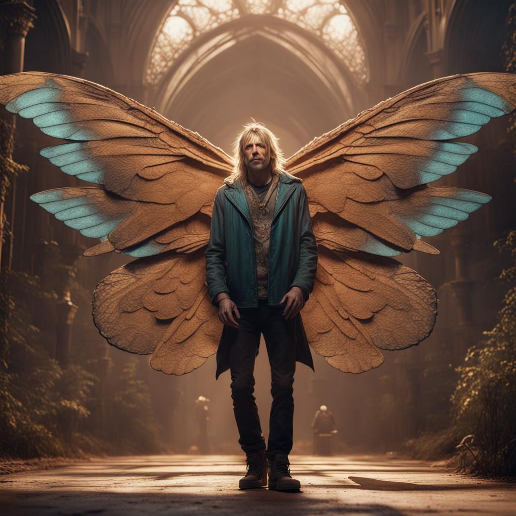 Taylor Hawkins with Moth Wings: Detailed Matte Painting