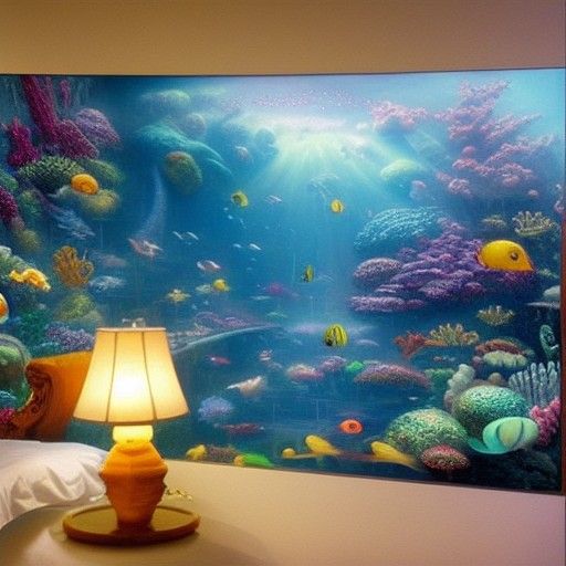 Ethereal Underwater Bedroom in a Fantasy Style