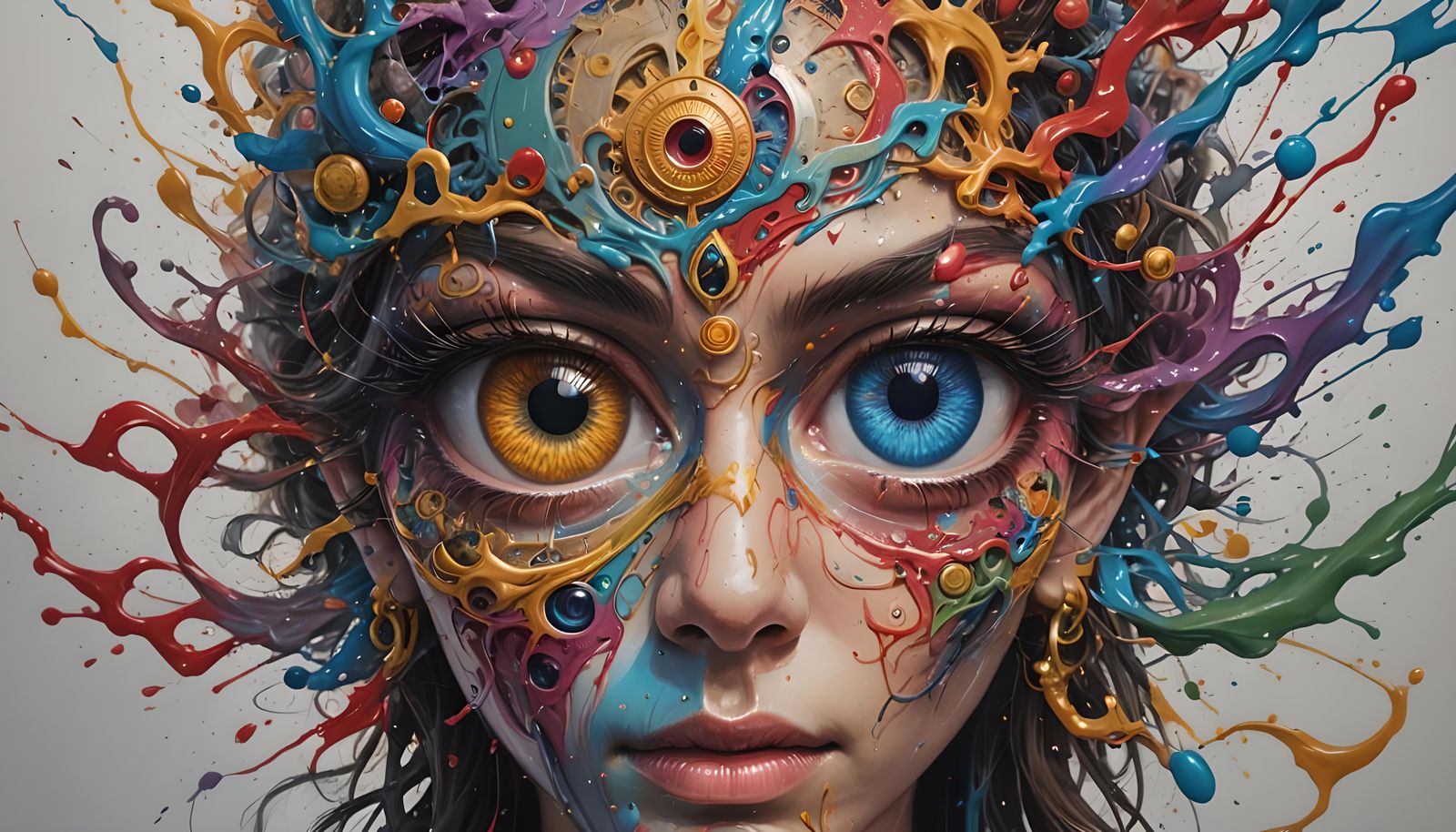 Awakening Inner Wisdom: A Colorful Splash Art Concept