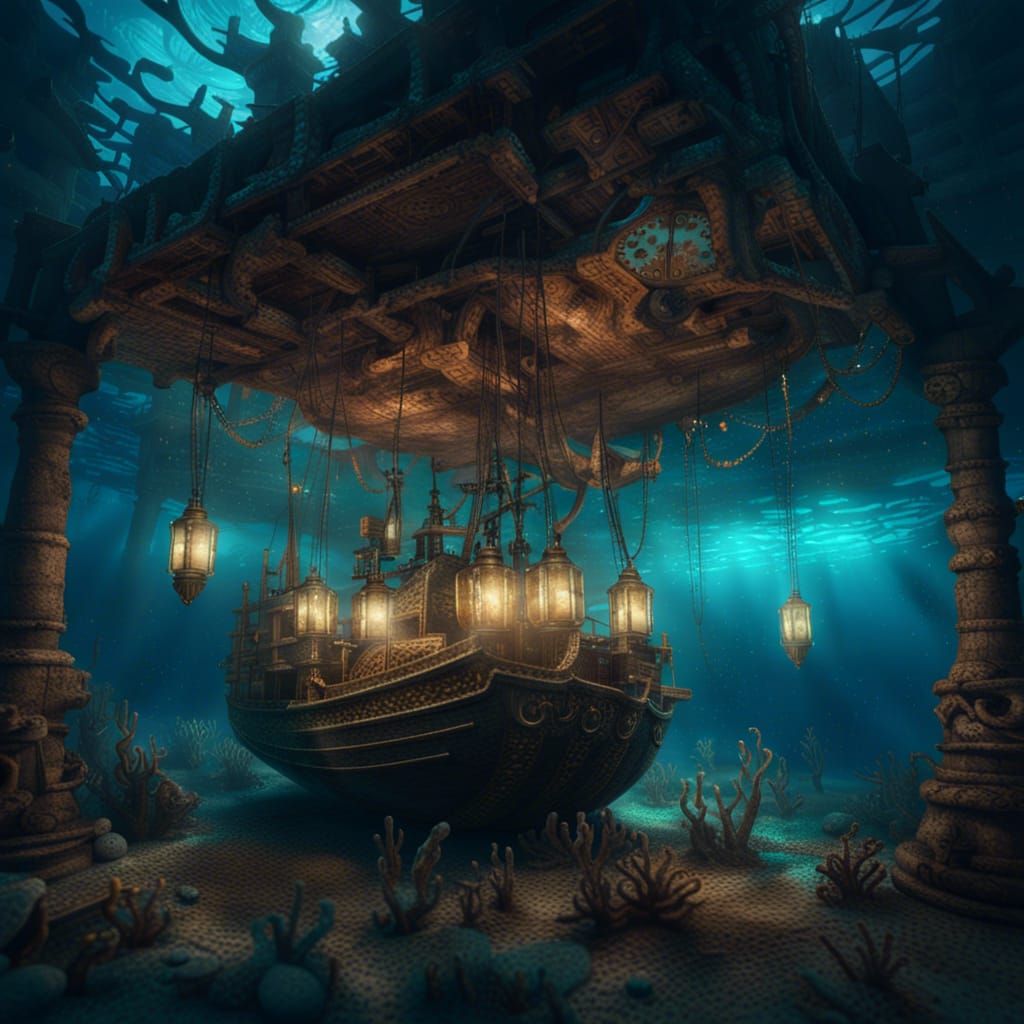 Underwater Shipwreck of Turkish Mosaic Lamps