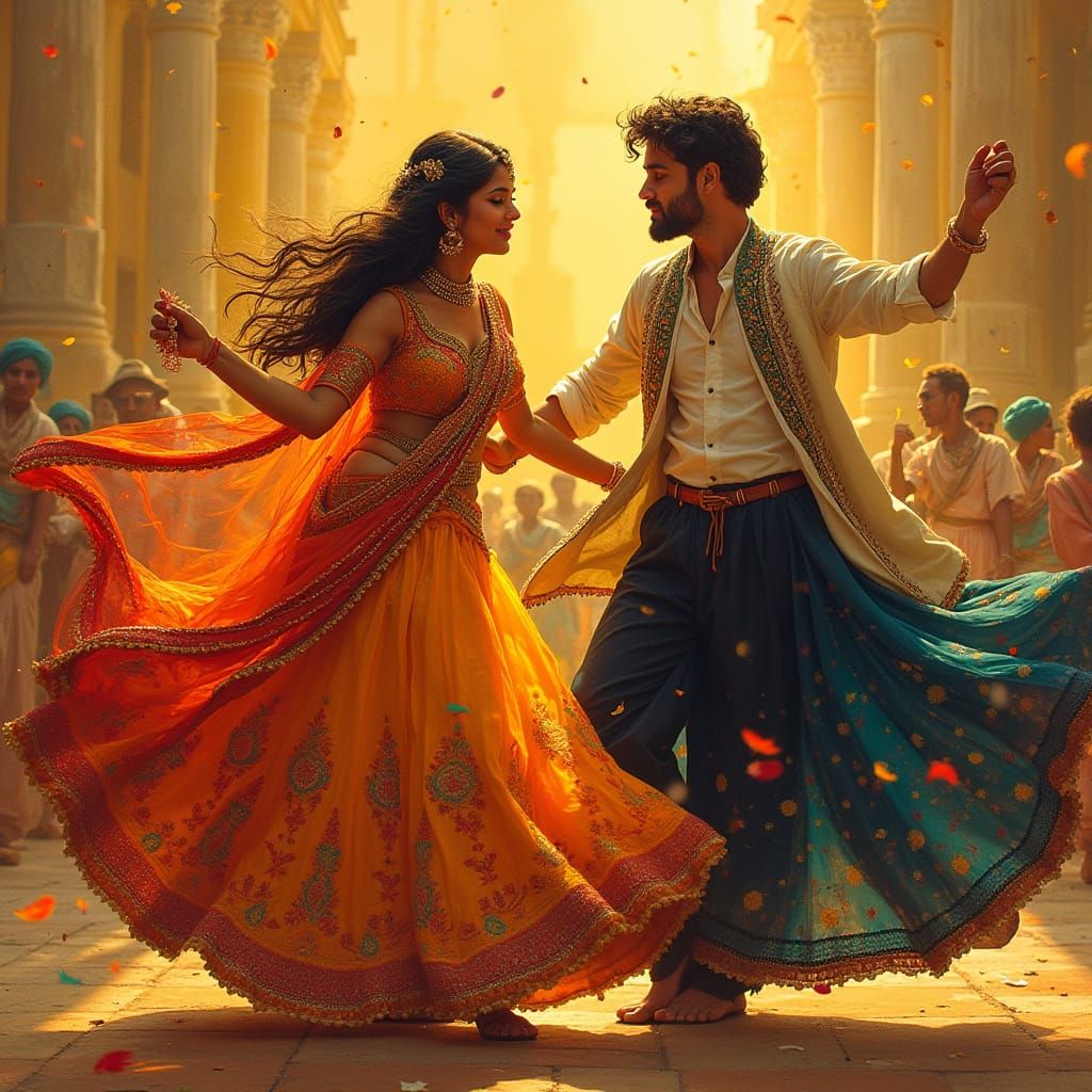 Vibrant Fusion of Indian and Polish Folk Dance