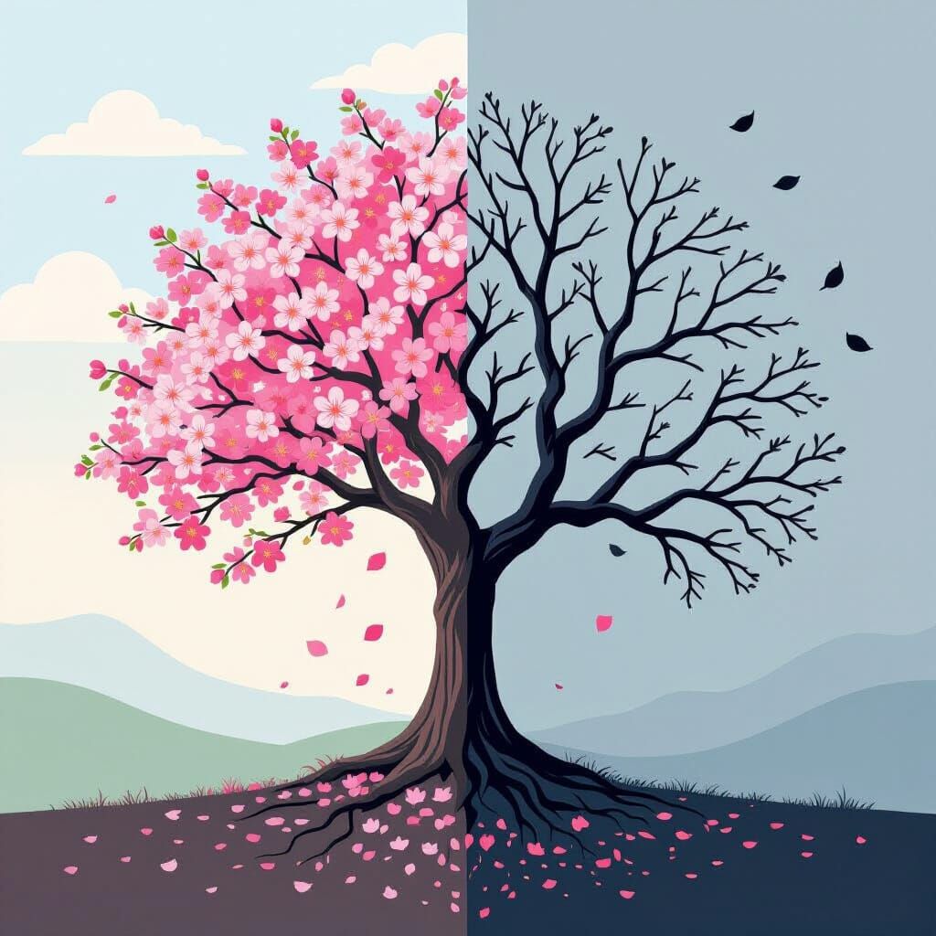 Botanical Illustration: Life and Death Cherry Trees