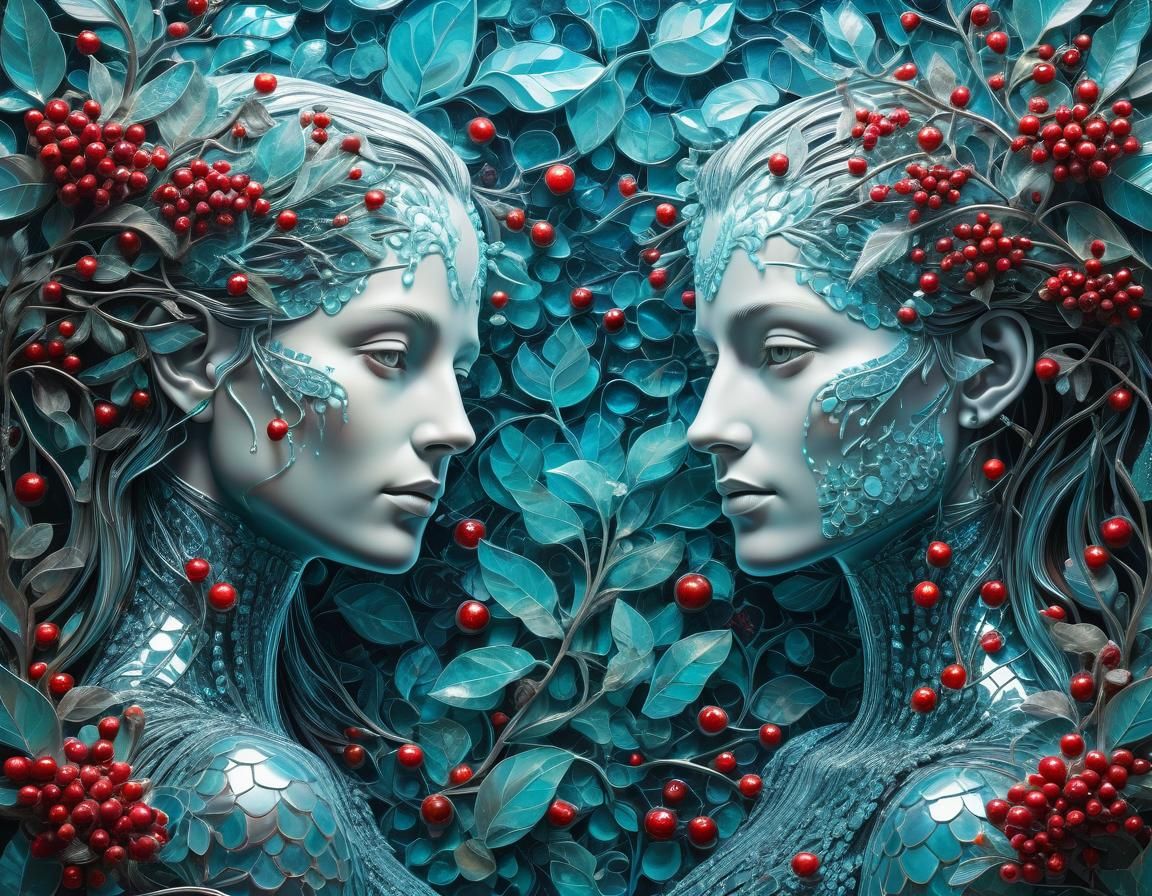 Surrealistic Floral Explosion in Art Deco Style