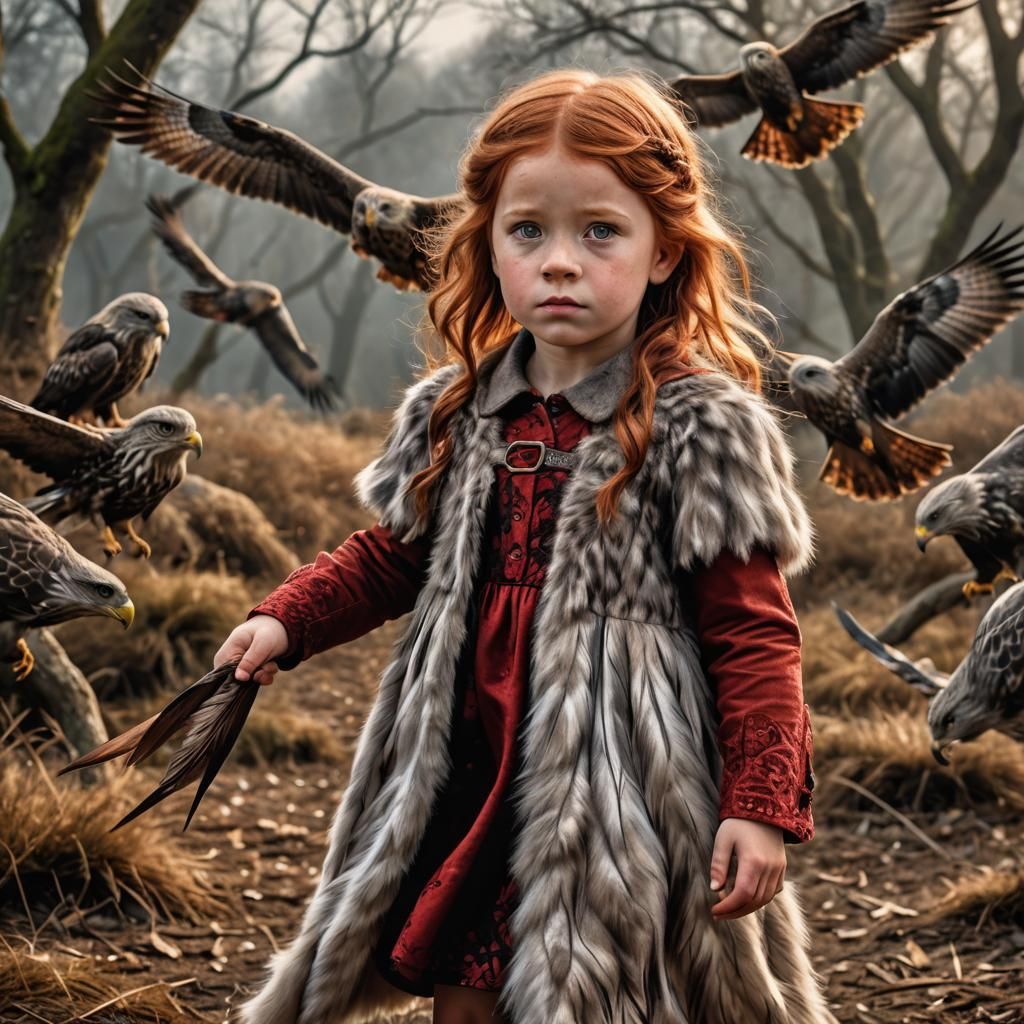 Ginny Weasley with Kite Wings and Fur Dress