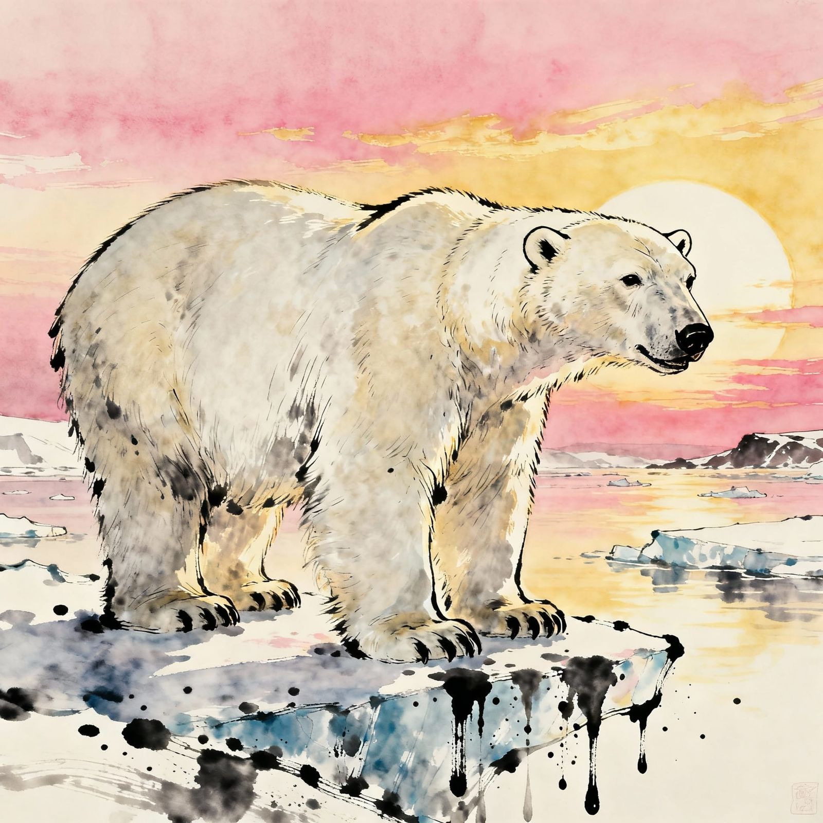 Polar Bear, Iceland Mucha, intricate, ambient lighting, high...