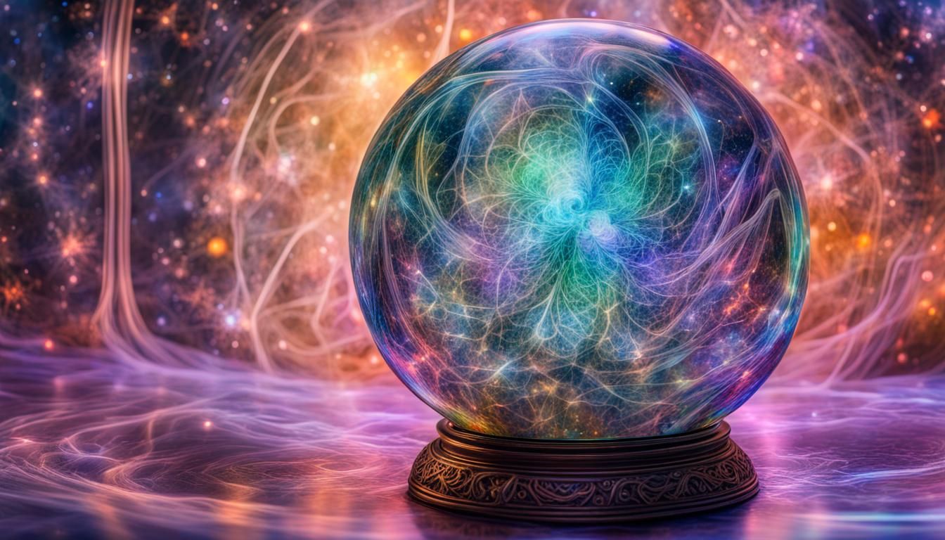 Majestic Glass Witch Ball with Neuronal Galaxy