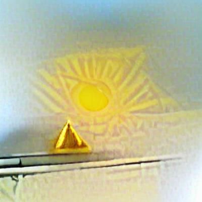 Minimalist Yellow Triangle Sun God Graphic