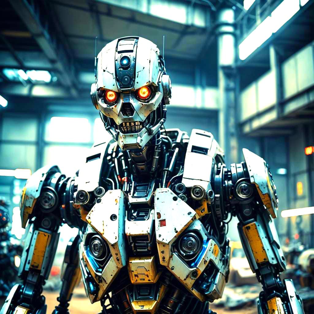 Cinematic Robot in a Futuristic Film Still