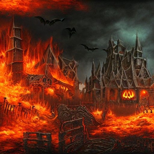 Thrasher Halloween Hellbomb Matte Painting