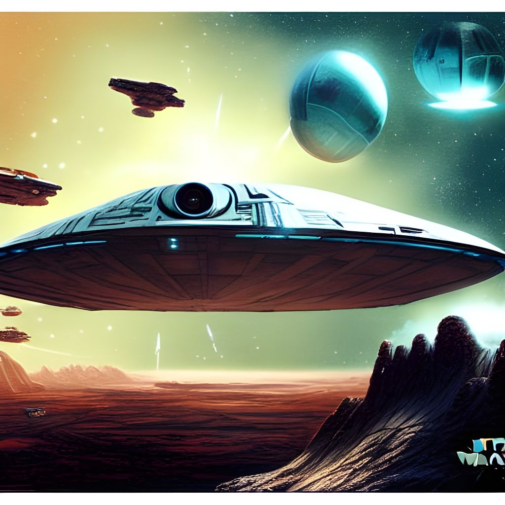 Alien Wasteland Spaceship in Artgerm Style