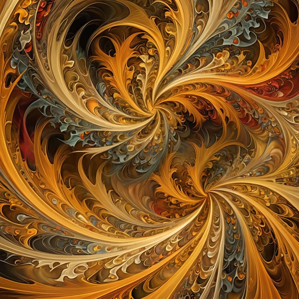 Abstract Autumn Vortex in Expressionist Fauvism Style