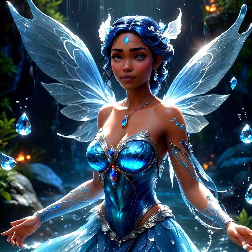 Water and Air Fairy Elemental in 3D Digital Art