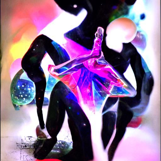 Cosmic Dance: Holographic Astral Illustration